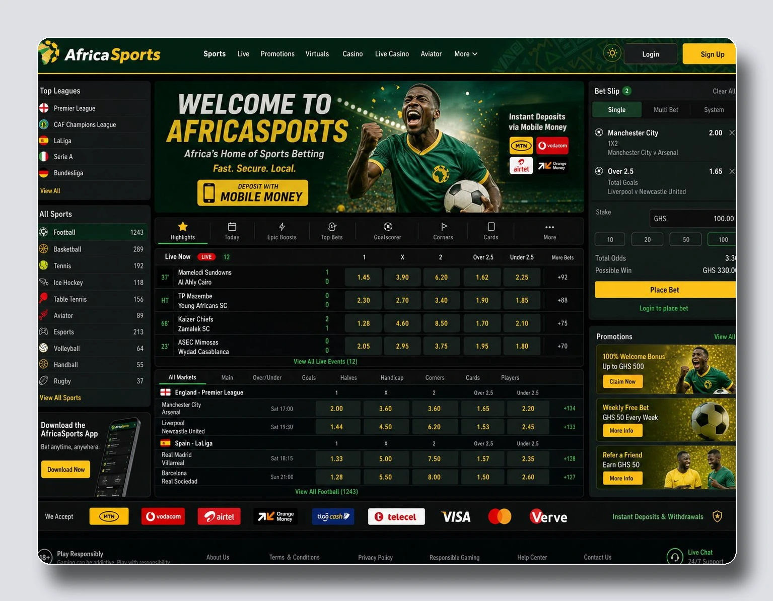AfricaSports — casino en ligne retrait immédiat